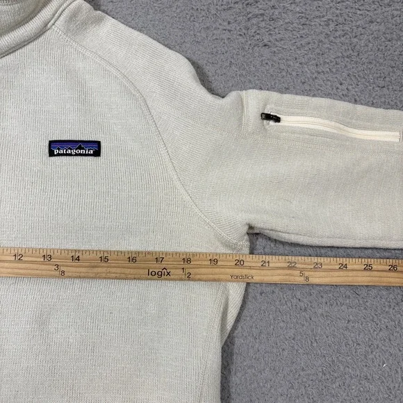 Patagonia Better Sweater Womens Large 1/4 Zip Pullover Off White Fleece Outdoors - Picture 7 of 9
